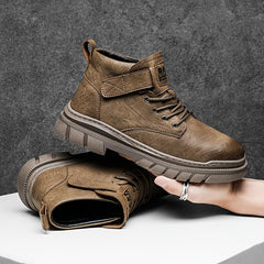 EXSHERO Men's Vintage Round Toe Casual Ankle Boots