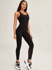 Criss Cross Sports Jumpsuit Slim Fit Yoga Bodysuit