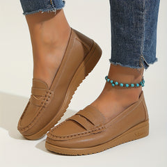 Women's Flat Loafers Faux Leather Slip On Shoes