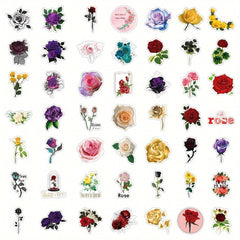 50pcs Retro Rose Enchantress Bouquet Graffiti Stickers DIY Decoration