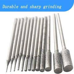 13-Piece Diamond Sanding Bits Set for Jade Carving & Stone Polishing