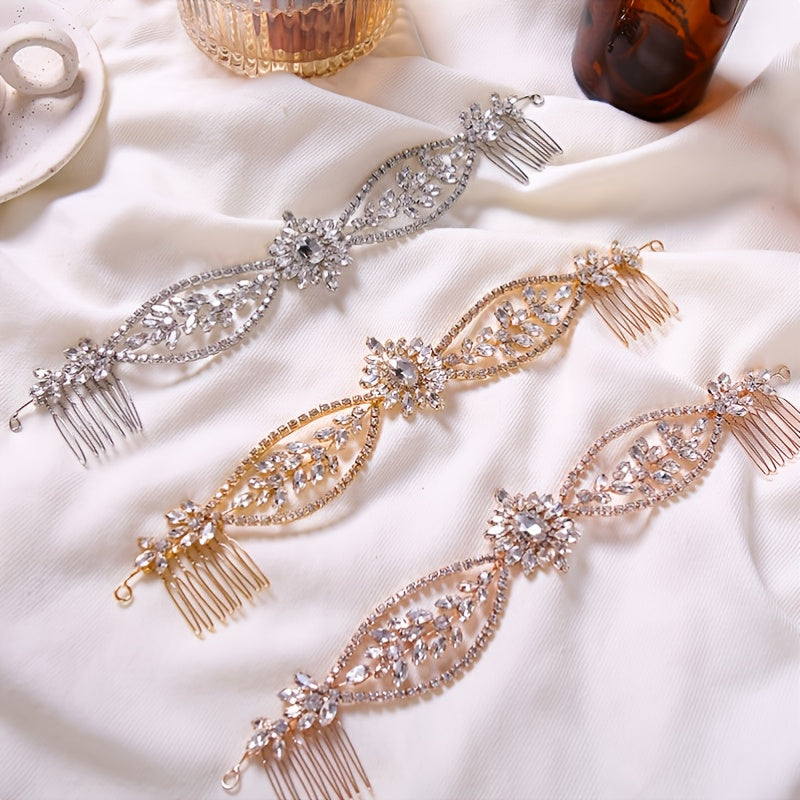 Silver Flower Pearl Hair Comb Wedding