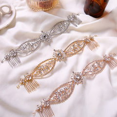 Silver Flower Pearl Hair Comb Wedding