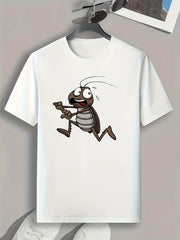 Cartoon Cockroach Pattern Print Men's Outdoor Sports T-shirt
