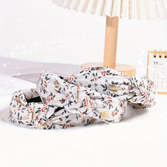 Floral Print Women Headband Wide Cloth Hairband Vintage Hair Accessories