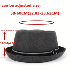 Men Fedora Hat Flat For Gentleman Dad Bowler Hand Wash
