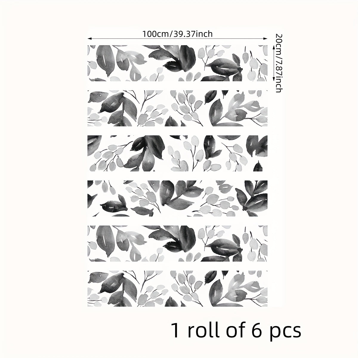 6pcs Watercolor Big Flower Stair Stickers Self adhesive Wallpaper