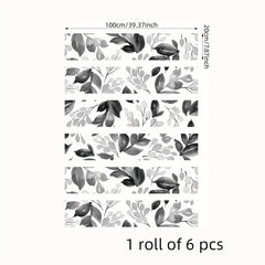6pcs Watercolor Big Flower Stair Stickers Self adhesive Wallpaper