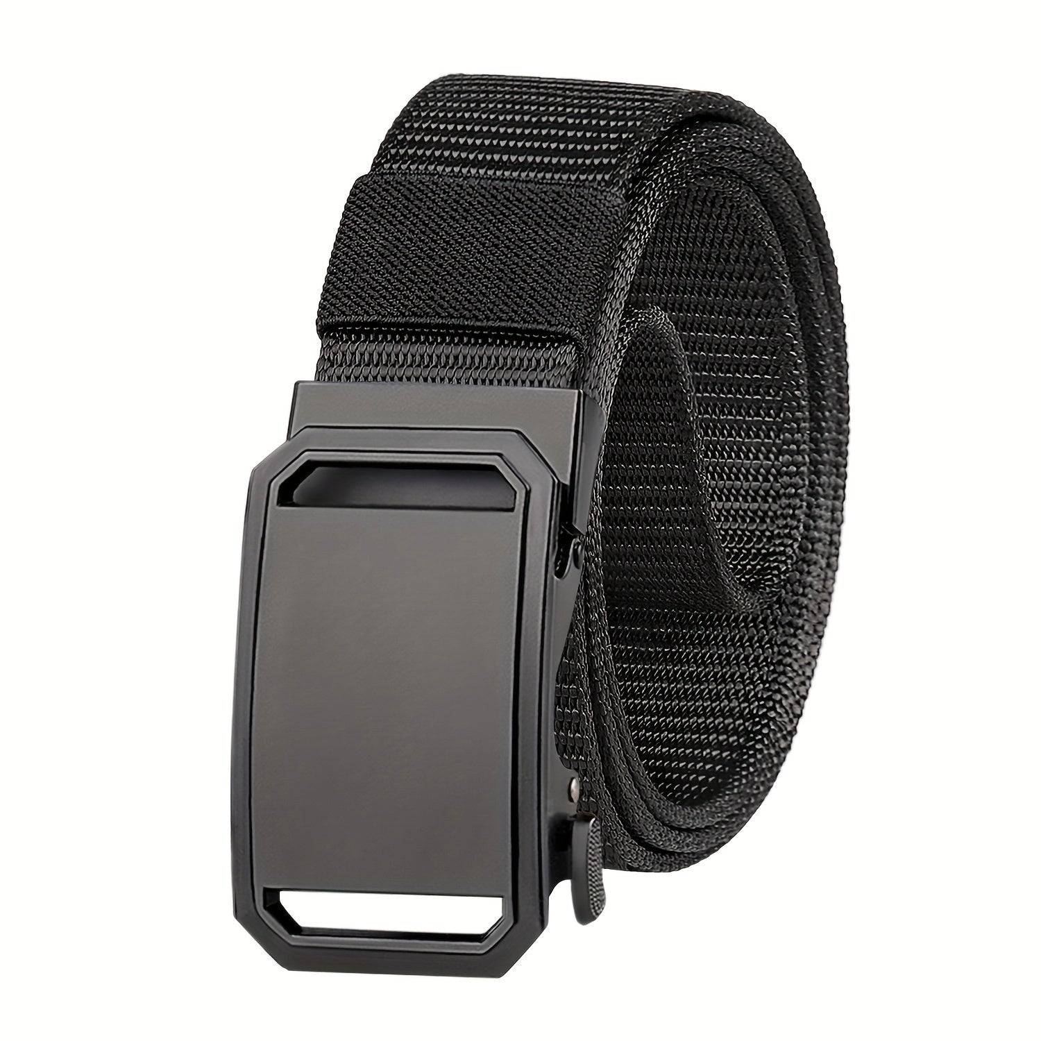 Business Casual Belt with Auto Buckle Nylon Braided Inner Belt