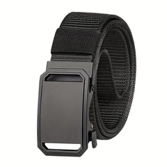 Business Casual Belt with Auto Buckle Nylon Braided Inner Belt