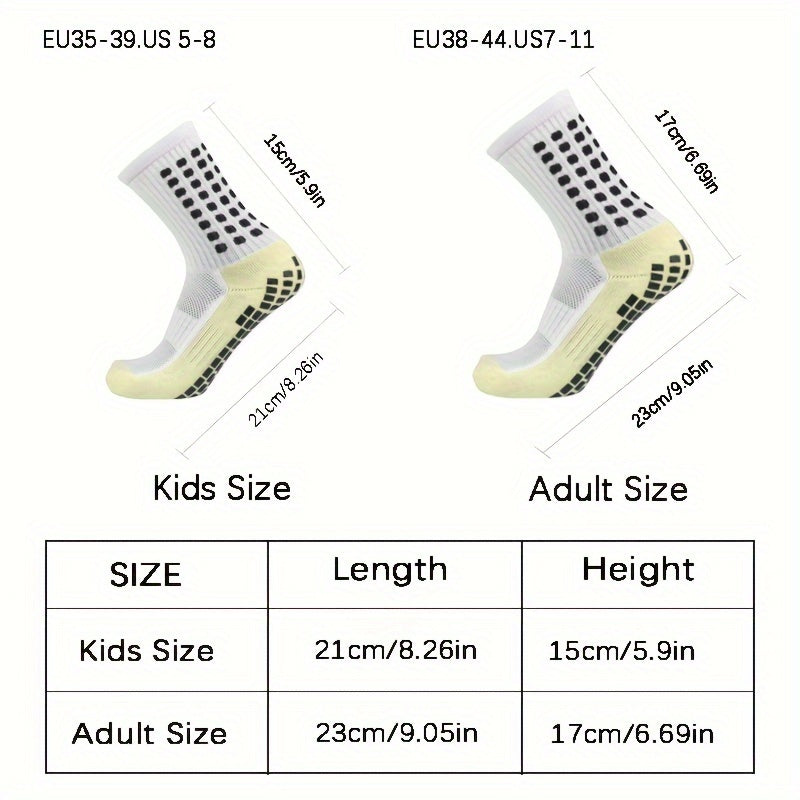 Non Slip Football Socks for Soccer Rugby Basketball Running EU35-39 Kids EU38-44