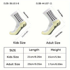 Non Slip Football Socks for Soccer Rugby Basketball Running EU35-39 Kids EU38-44