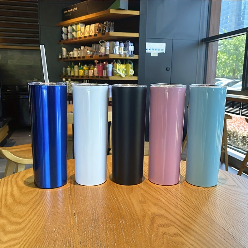 20oz Fitness Stainless Steel Vacuum Cup with Straw for Outdoor Sports