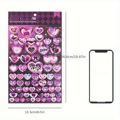Heart Stickers Self Adhesive Scrapbook Decorations Pastel Love XOXO