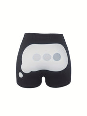 Graphic Print Skinny Shorts Casual Shorts For Spring & Summer Women's Clothing