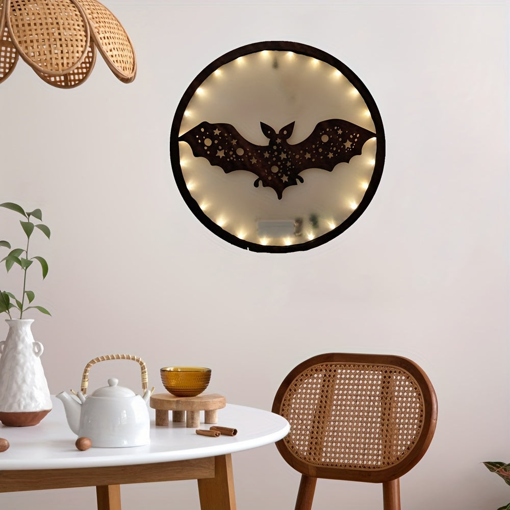LED Lights Wooden Bat Series Wall Hanging Decoration