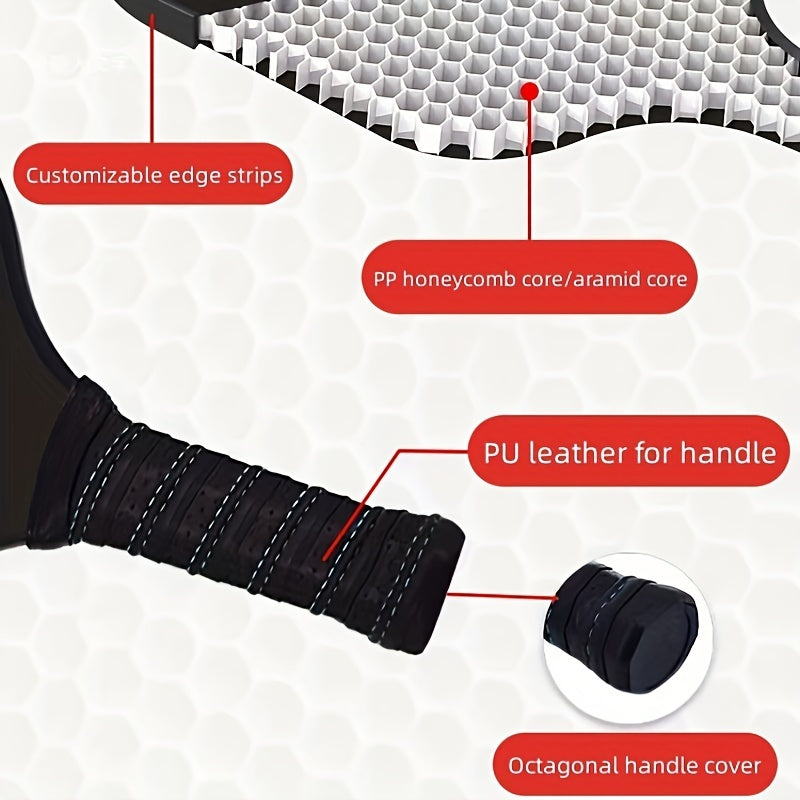 Pickleball Racket Set With Rackets And Balls Carbon Fiber Outdoor Sports