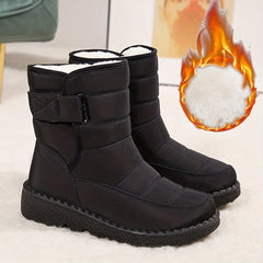 Women's Plush Lined Snow Boots Waterproof Thermal Mid Calf Boots
