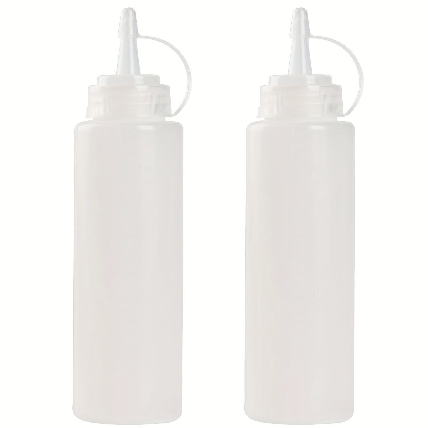 2pcs 8oz Squeeze Bottles with Cap Lids for Sauces & Crafts