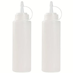 2pcs 8oz Squeeze Bottles with Cap Lids for Sauces & Crafts