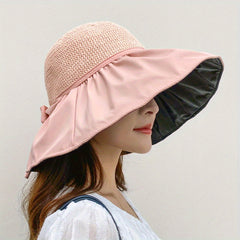 Foldable Bucket Hat Sunscreen Fisherman Hat Outdoor Travel Beach Hat