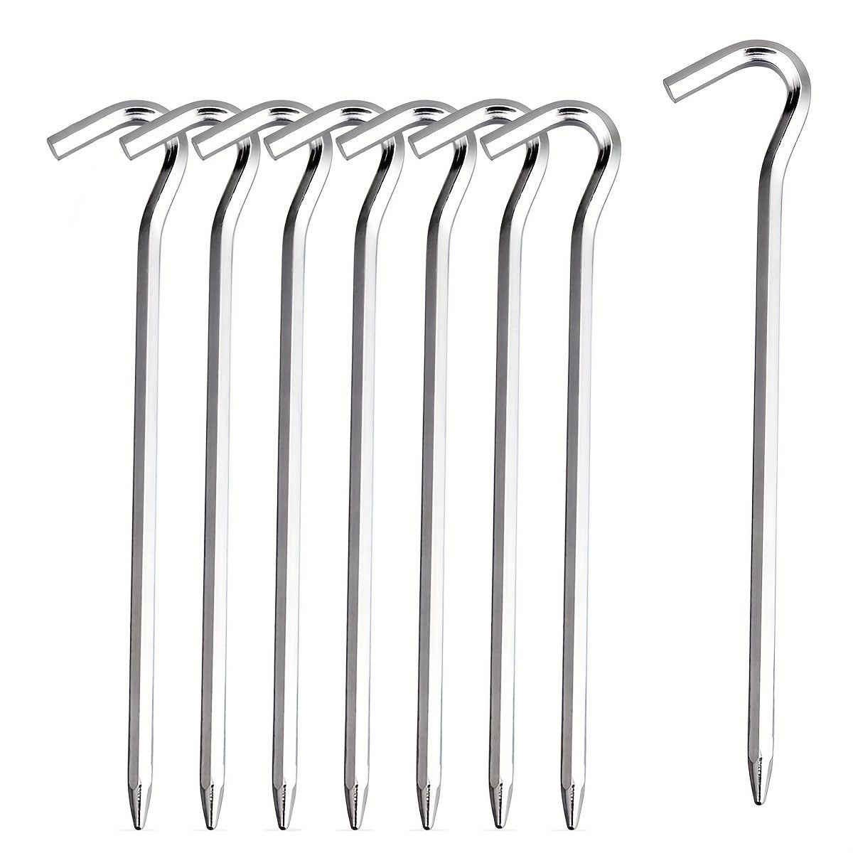 8PCS Aluminium Tent Stakes Pegs 17.78cm Hexagon Rod Nail Garden Stakes