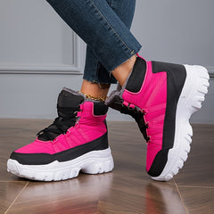 Waterproof Winter Snow Boots For Women Lace up Height Increased Platform