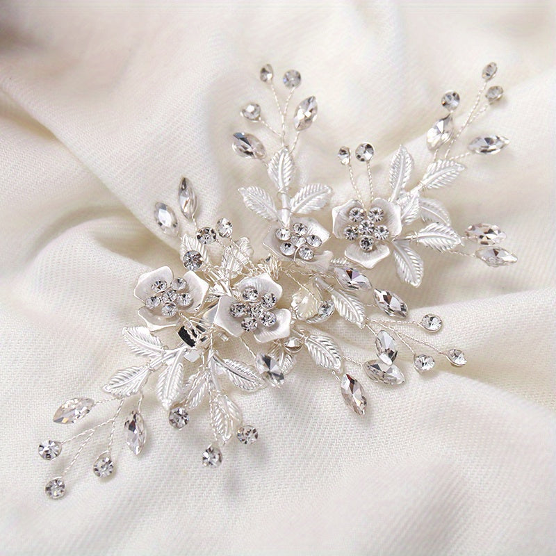 Crystal Flower Hair Clip for Women