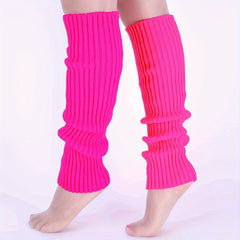 Knit Ribbed Leg Warmers Knee High Socks Women's Stockings