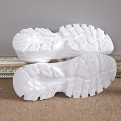 Women's Lace-Up Chunky Sneakers Letter Pattern Lightweight Casual Running Shoes