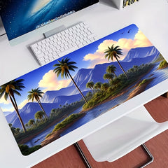 Beach Seaside Coconut Trees Large Mouse Pad - HD Landscape Anime Mouse Mat