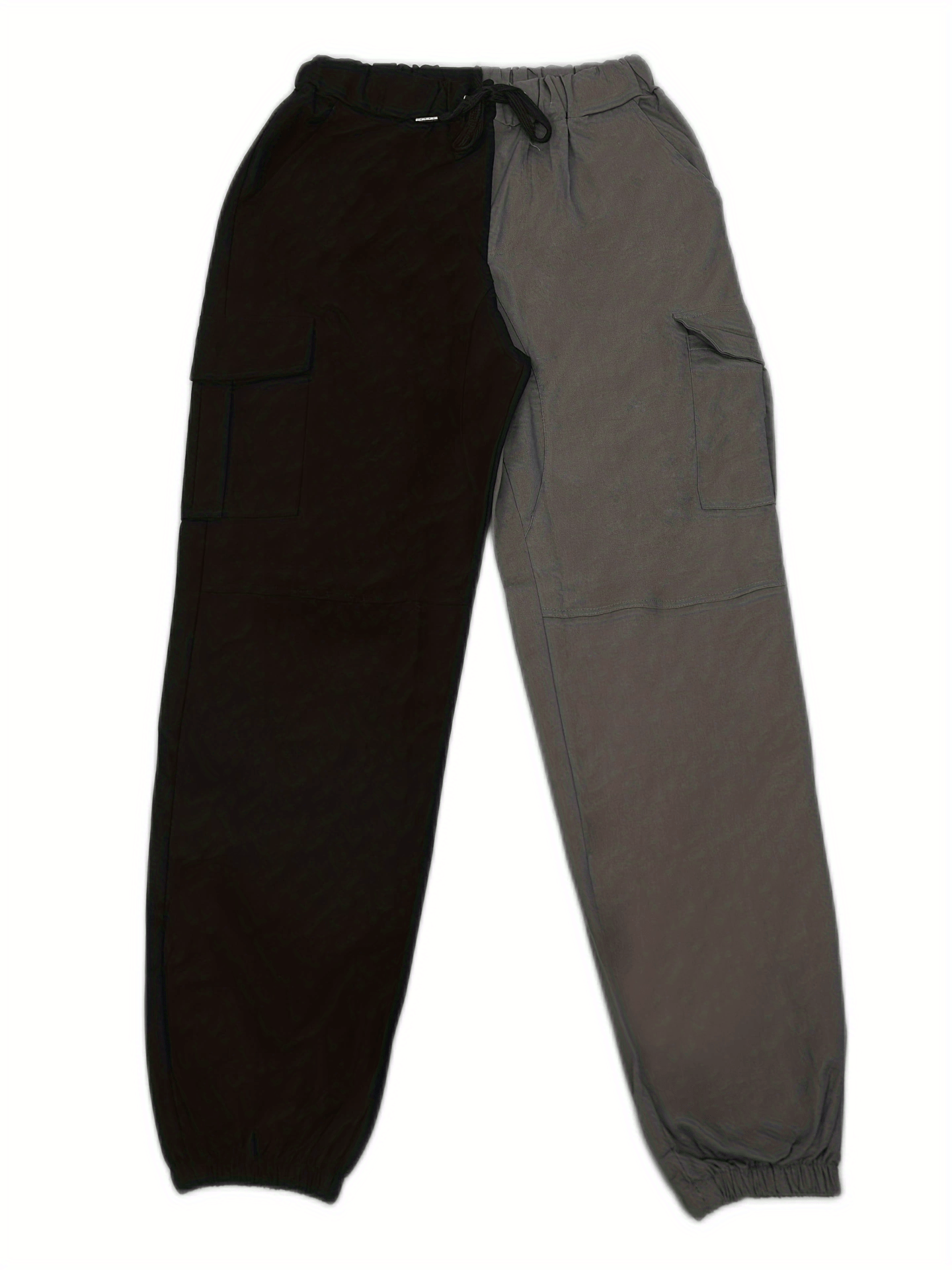 Men's Cargo Pants Stylish Block Drawstring Jogger Pants