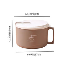 Stainless Steel Instant Noodle Bowl with Lid Tableware