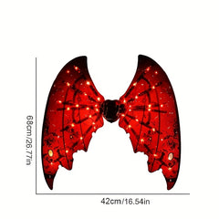LED Glowing Wing Demon Angel Cosplay Prop Halloween Red Devil Wings