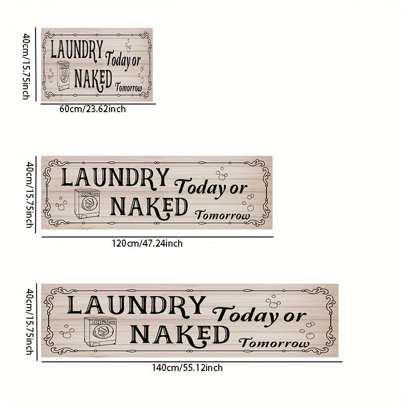 Laundry Room Runner Rug Non Slip Floor Mat Wooden Board Letter Hallway Entry Rug