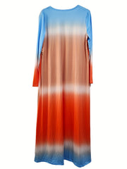 Women's Plus Ombre Print Long Sleeve Cardigan & Tube Jumpsuit Set