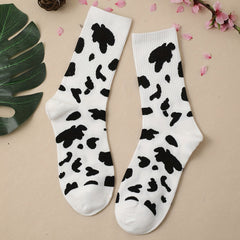 Cow Spot Print Socks Women's Stockings