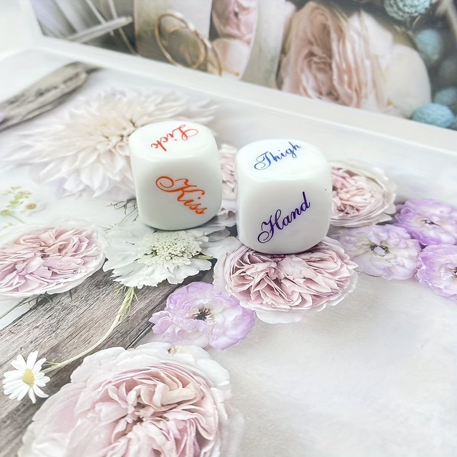 2pcs 25mm English Party Game Dice Couple Game Dice