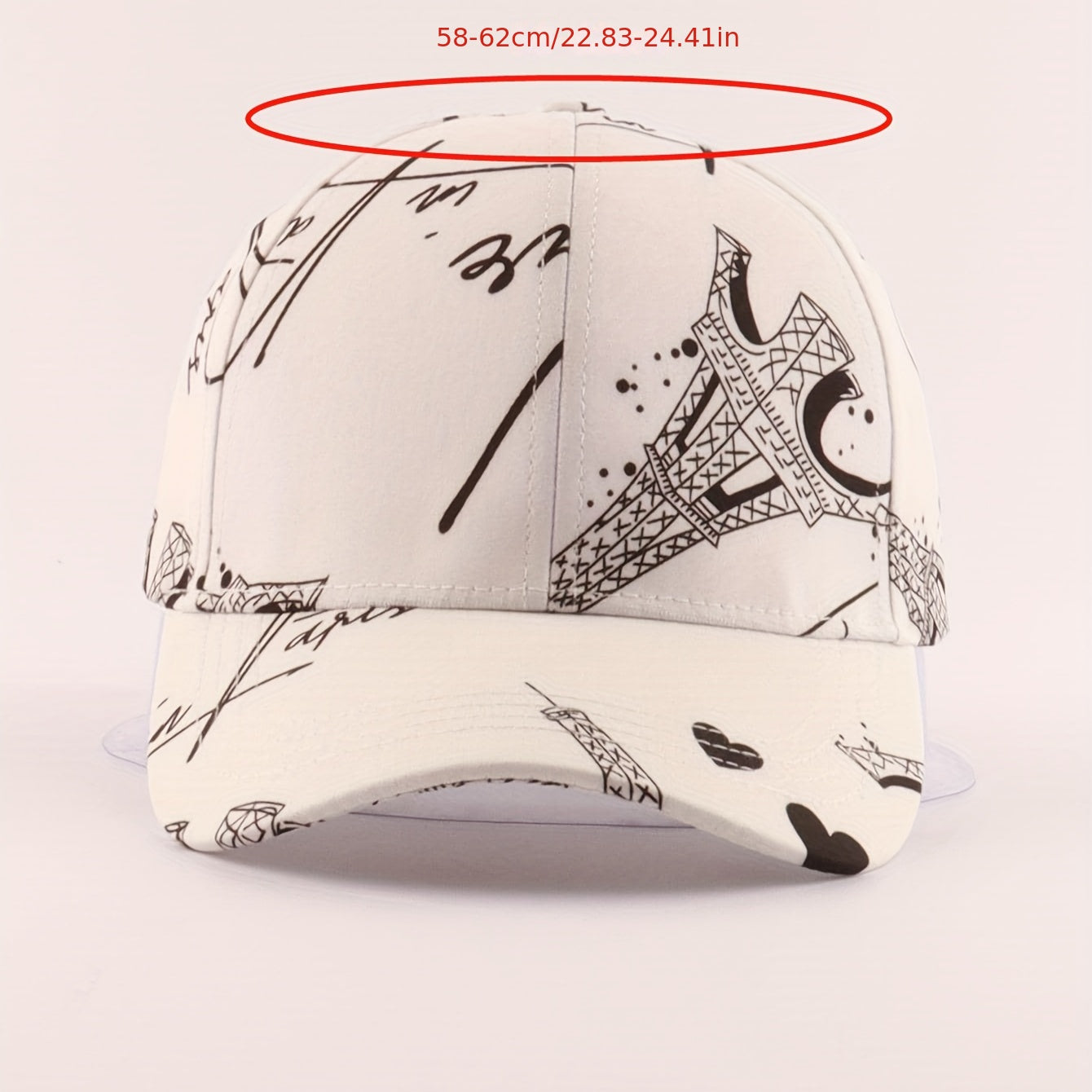 Eiffel Tower Print Baseball Cap Unisex Dad Hat Adjustable Sun Hat