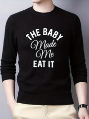 THE BABY Knitted Sweater Men's Casual Warm Mid Stretch Pullover