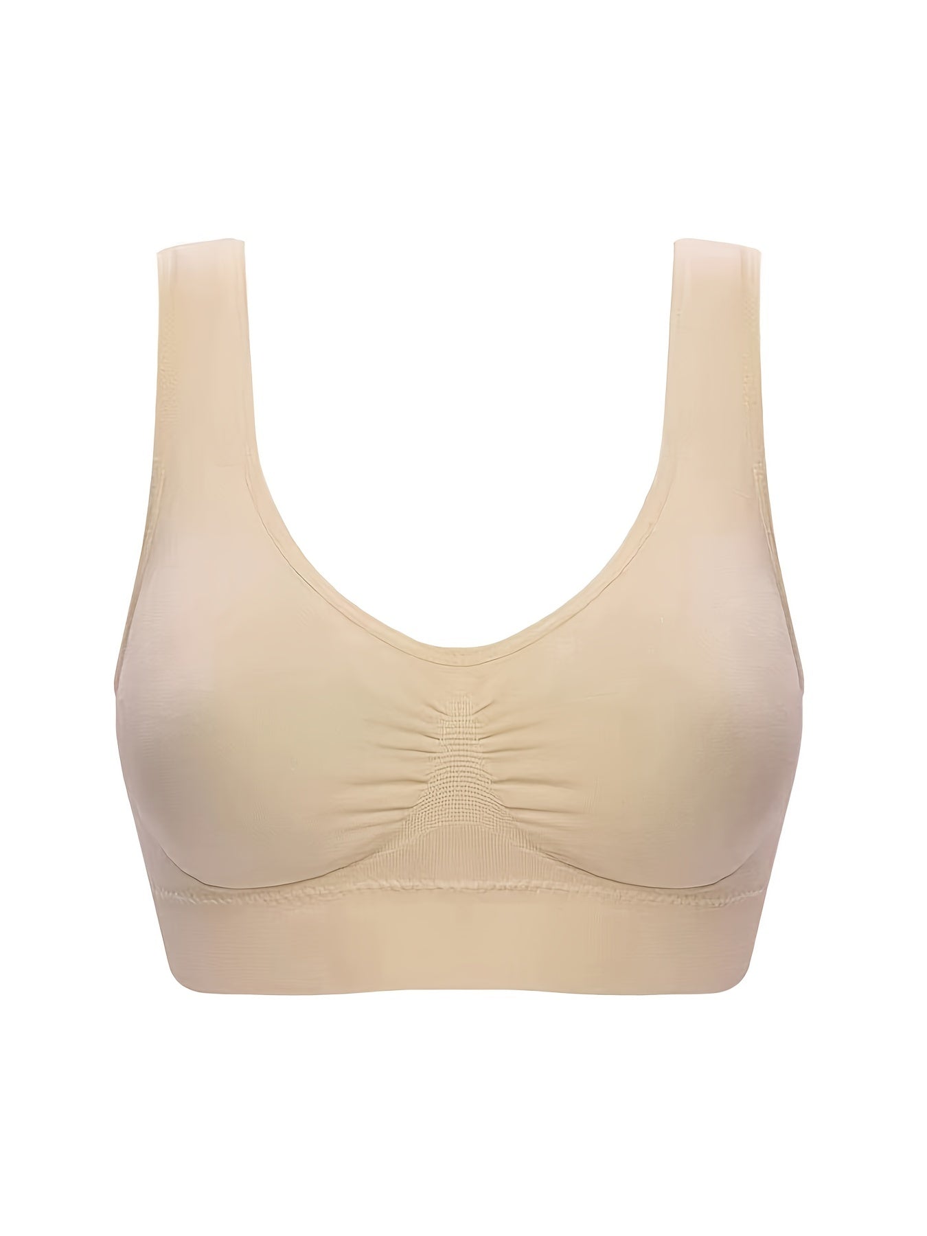 3pcs Seamless Small Pleats Sports Bras Comfort Wireless Vest Intimates