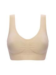 3pcs Seamless Small Pleats Sports Bras Comfort Wireless Vest Intimates