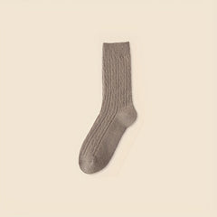 7 Pairs Solid Mid Tube Socks Women's Stockings