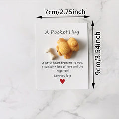Pocket Hug Card Dog Polyresin Easter Graduation