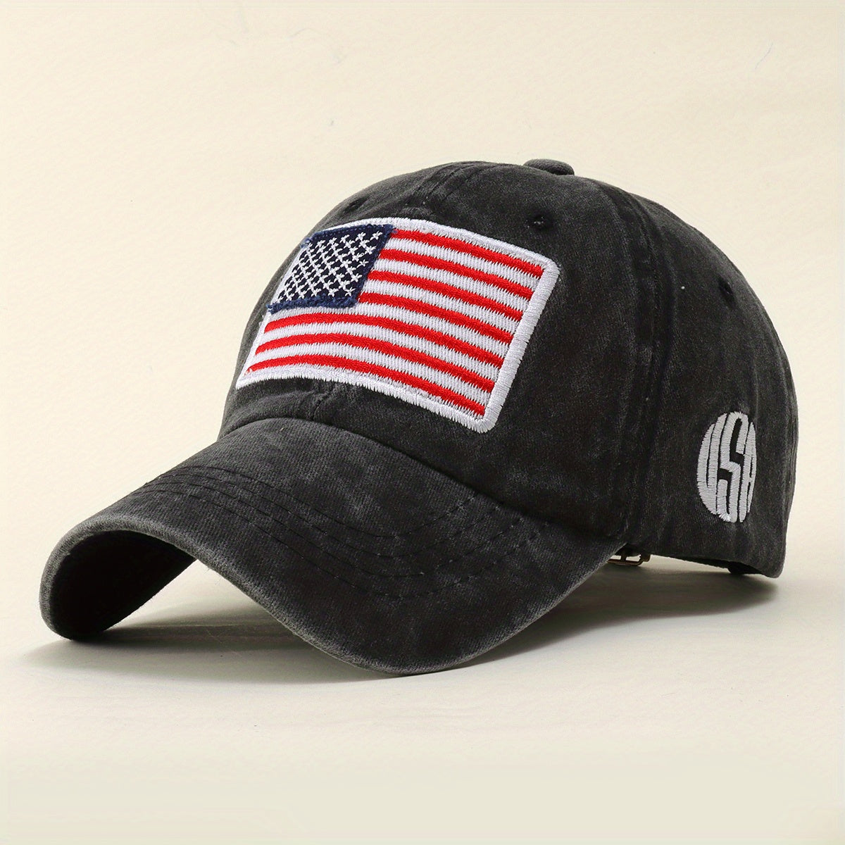 American Flag Embroidery Baseball Cap Washed Distressed Independence Patriotic