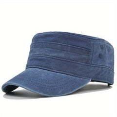 Casual Cotton Flat Top Hat Vintage Army Cap