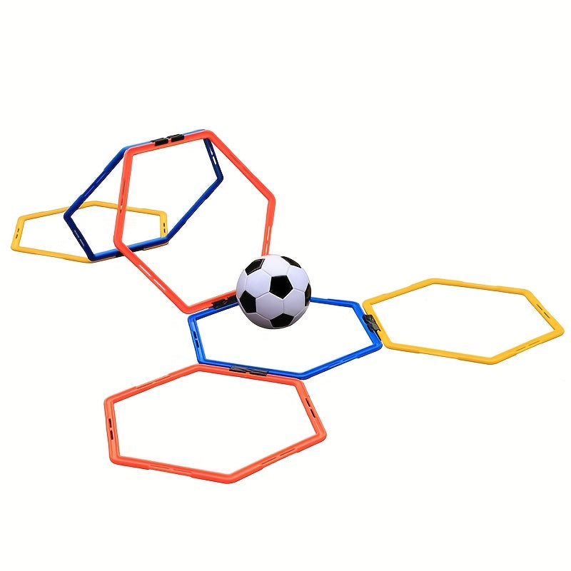 6pcs Hexagonal Speed & Agility Training Rings Soccer Football Basketball Aid