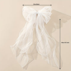 Bow Head Veil Ribbon Edge Veil Bridal Wedding Hair Accessories