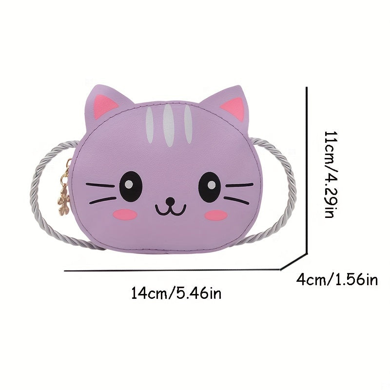 Cartoon Cat Crossbody Bag Mini Shoulder Bag For Girls