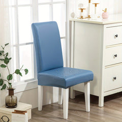 Waterproof PU Leather Chair Slipcover Stretch Dining Chair Cover